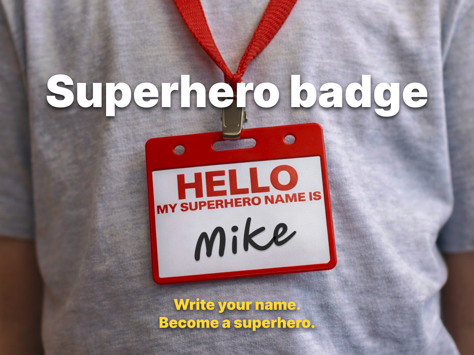 Superhero Badge for Kids – Custom Name Tag