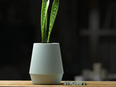 Ribbed Minimalist Planter /  Deco Home / STLCRAFT