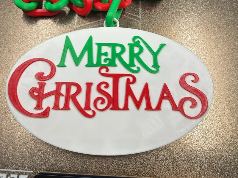 Merry Christmas Oversize Pendant Necklace