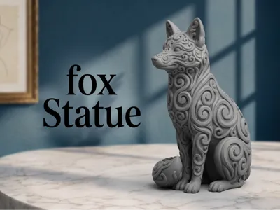 Elegant Filigree Fox Statue | Decorative