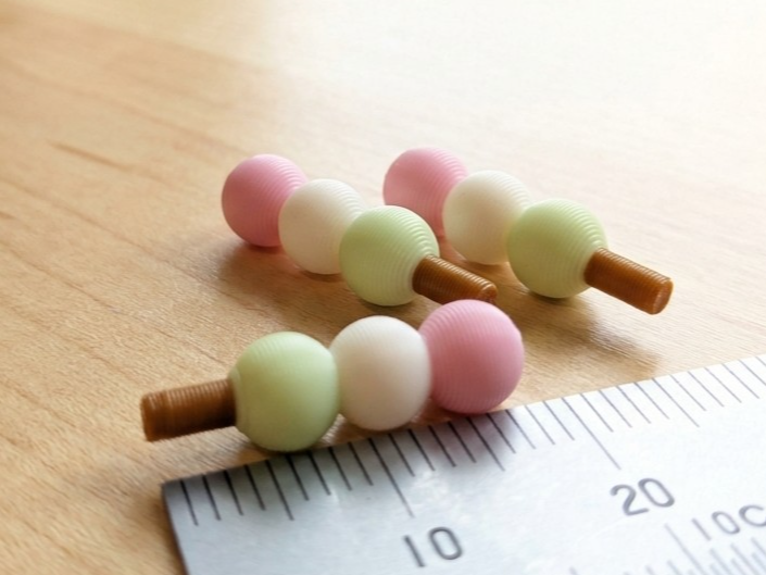 三色団子、花見団子、Three Colour Dango Dumplings 3D model