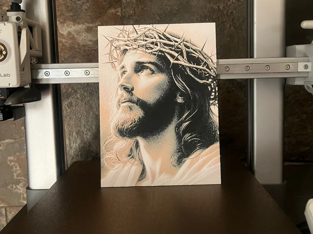 Jesus Christ Hueforge ( 3 Colors only ) - Free 3D Print Model - MakerWorld