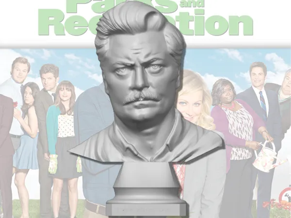 Buste de Ron Swanson « No Regrets »