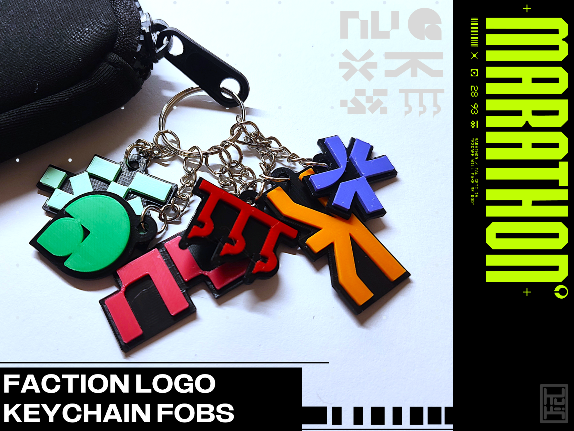 MARATHON Faction Logos Keychain Fobs