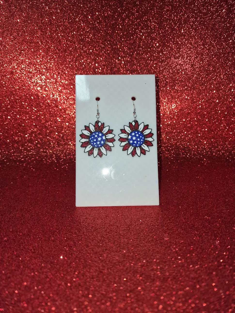 4 July sunflower earrings view 2