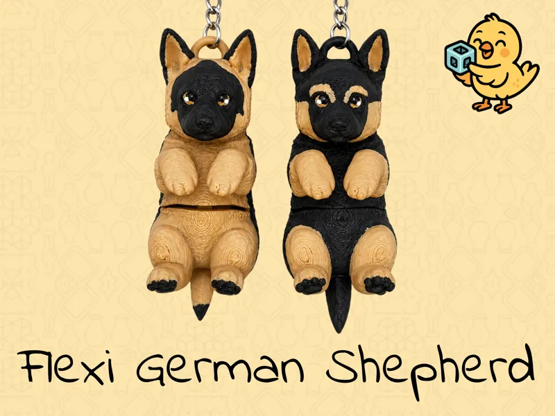 German Shepherd Keychain – Articulated Flexi Dog