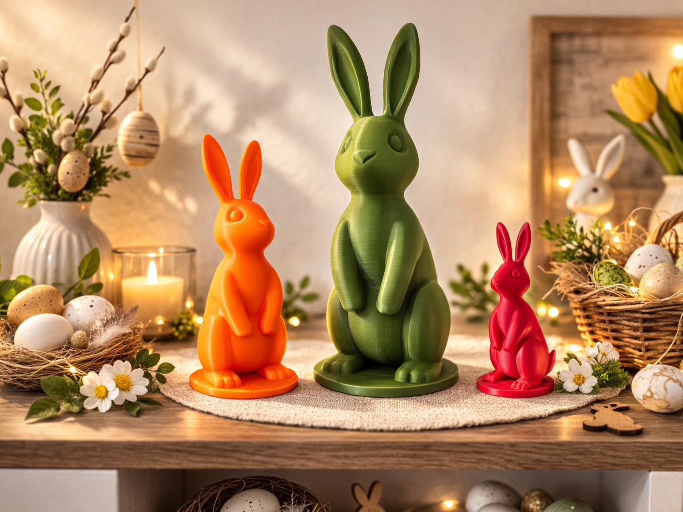 Dekorativer Osterhase – Stilvolle 3D-Druckfigur