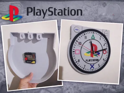PlayStation Wall Clock Multicolor Printable Design