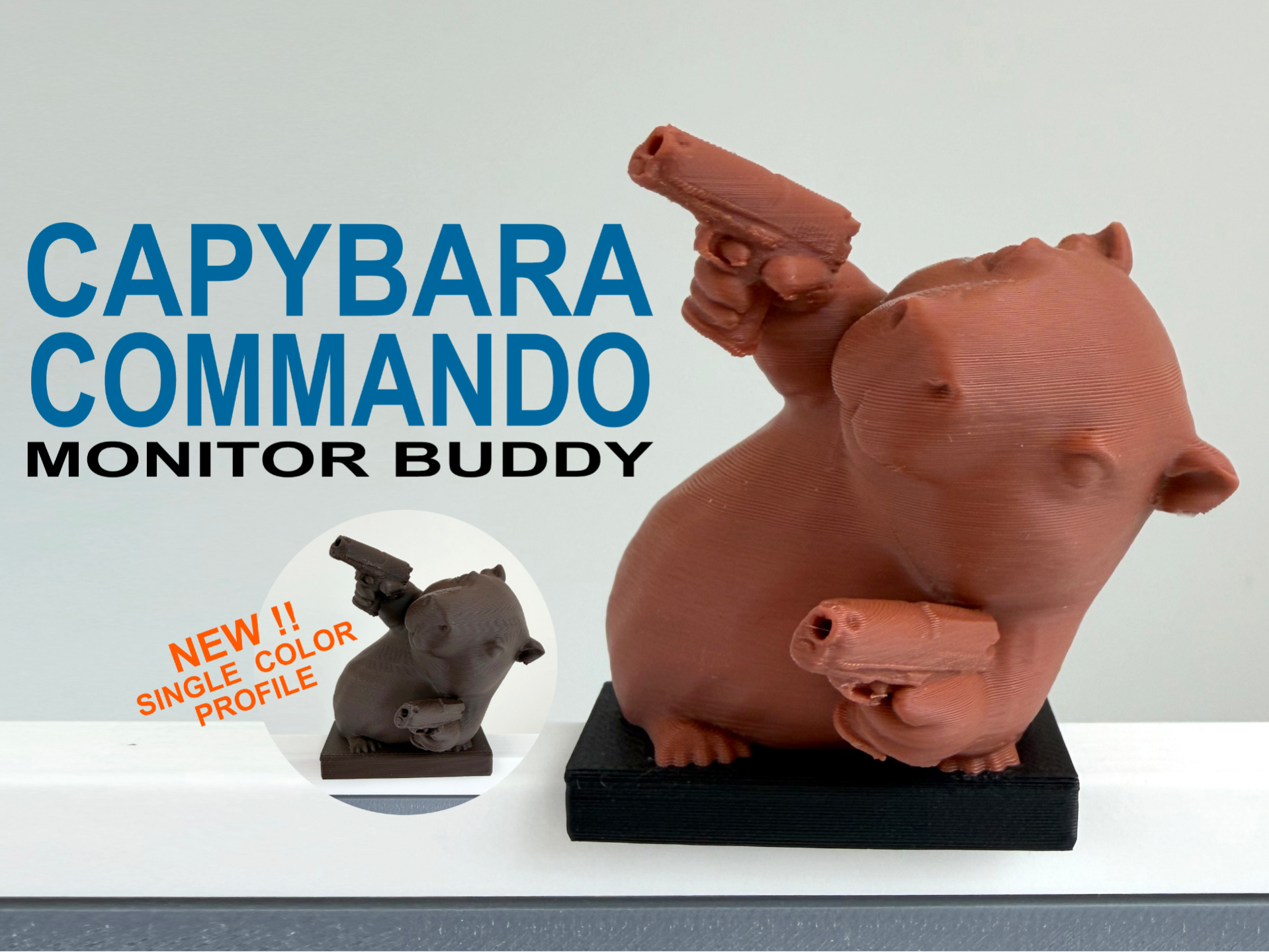 Capybara Gangster Commando Monitor Buddy