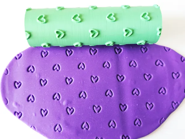 Rouleau texture cœurs pour poterie