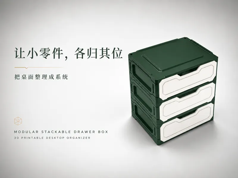 无限堆叠模块化零件盒｜4种抽屉·机械工业风