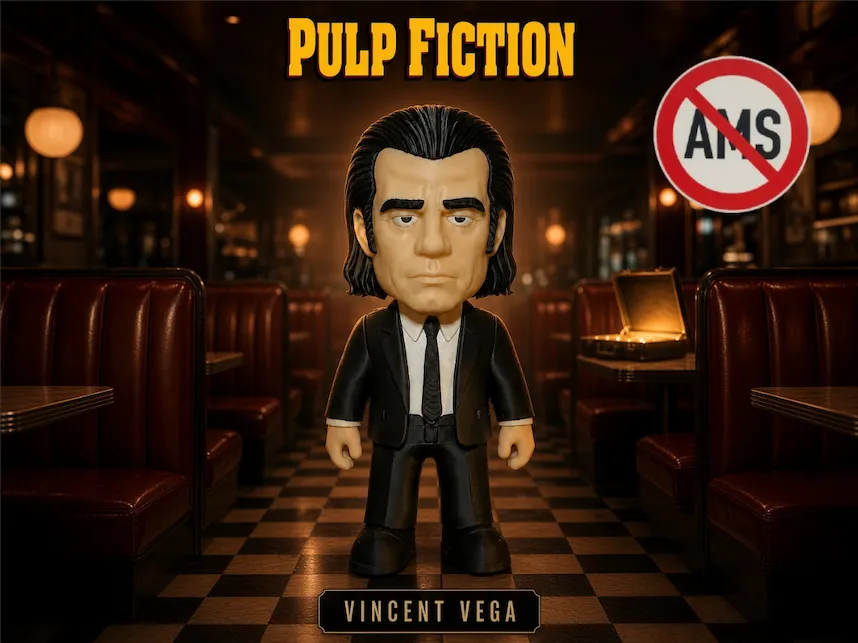 Accesorio para impresora 3D: Vincent Vega - Pulp Fiction - *NO AMS*. Referencia del modelo original.