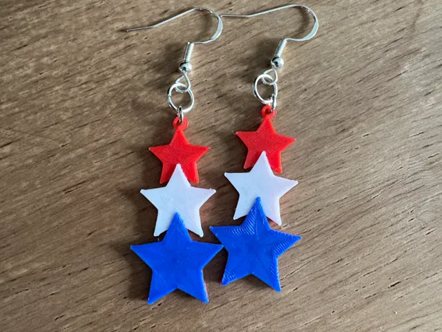 USA Star Drop Earrings