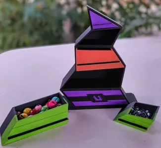 Witch Hat Box with Drawers/Shelf