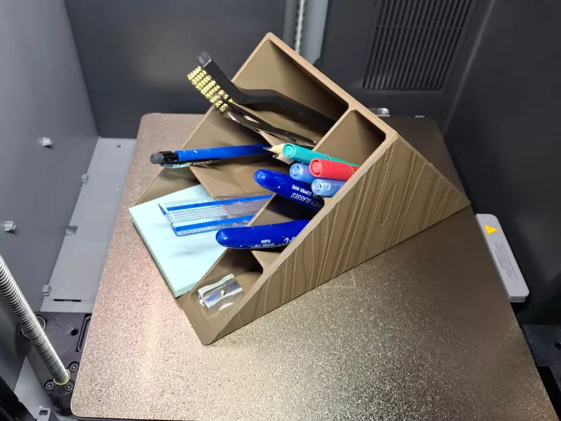 Triangular Wood-textured Pen/Tool holder