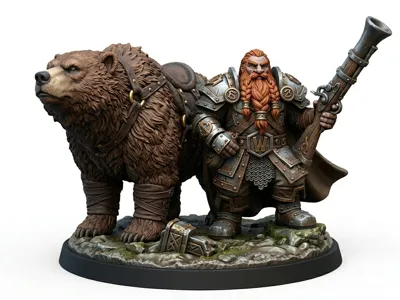 Classic WOW - Dwarf hunter and his bear