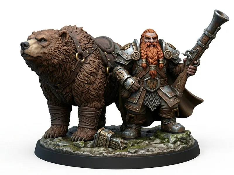 Classic WOW - Dwarf hunter and his bear