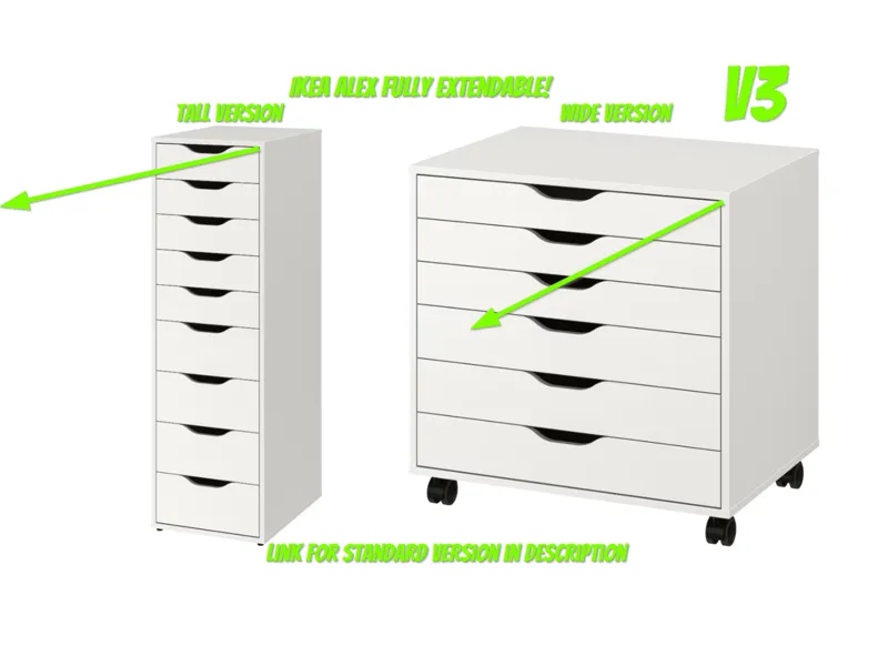 Ikea Alex 116x36&66x66 full extension small drawer