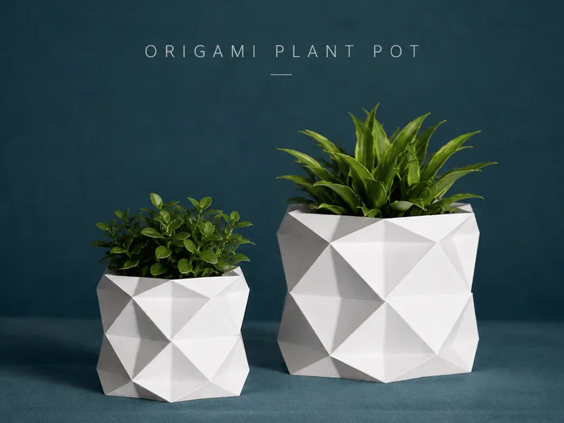 Origami Plant Pot | 2 Version Modern Folded Design