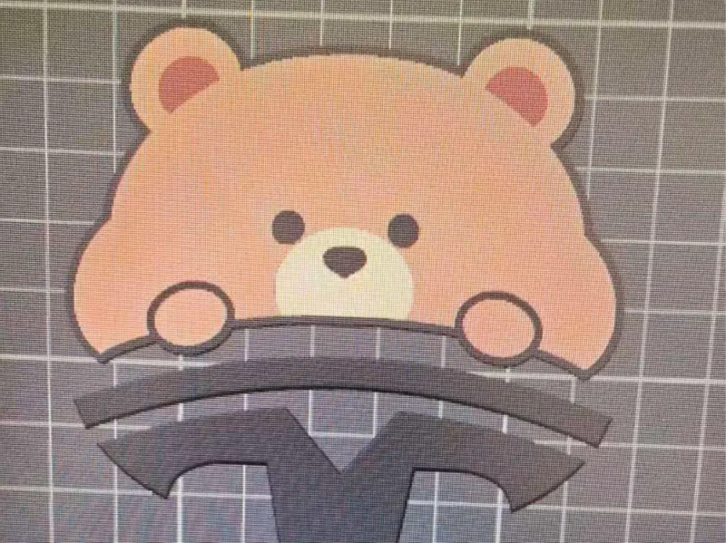特斯拉车标装饰（小熊、熊猫、浣熊）