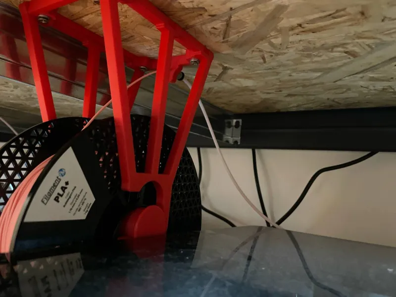 Filament spool holder with PTFE for 75 mm spool. 