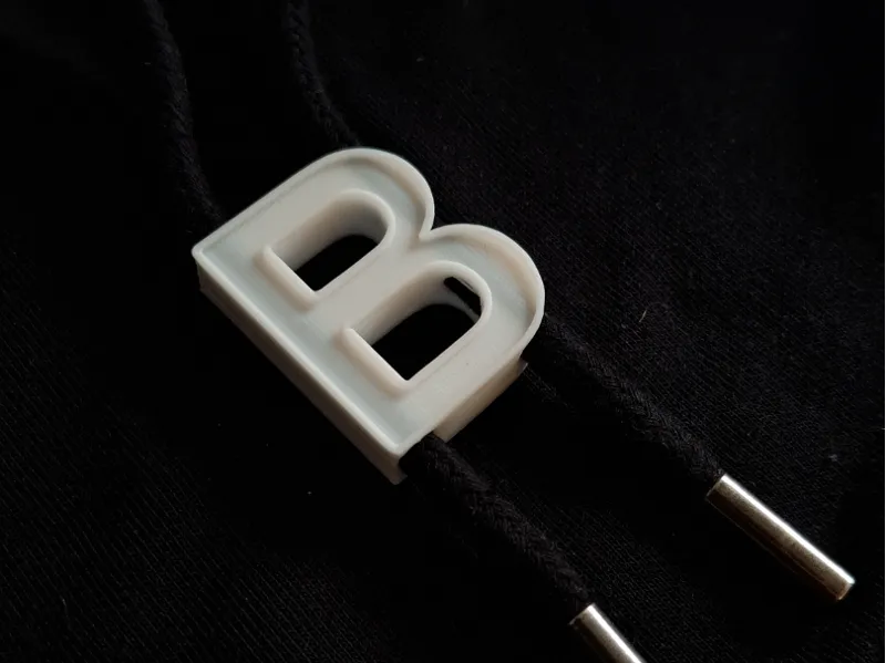 Letter B Hoodie Drawstring Bead