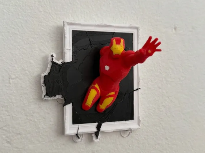 Iron Man Breaking Through Wall – 3D Wall Art