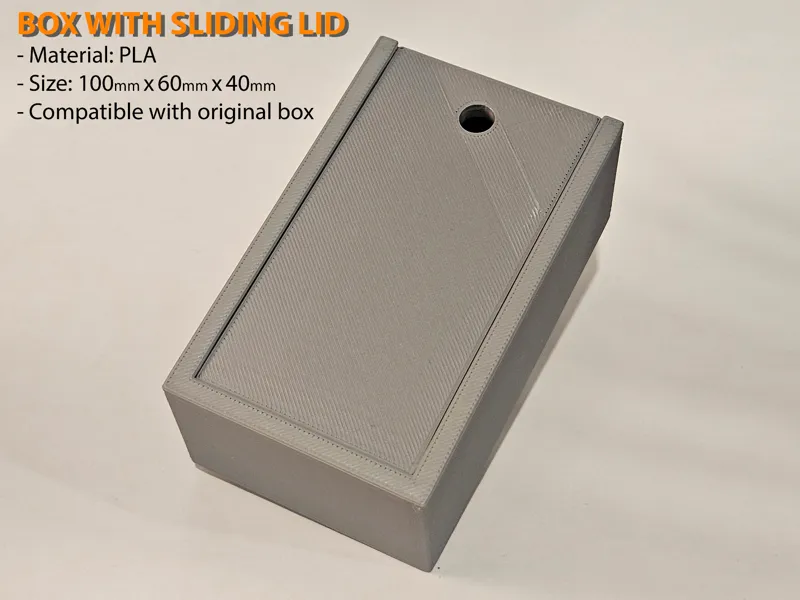 Box with sliding lid