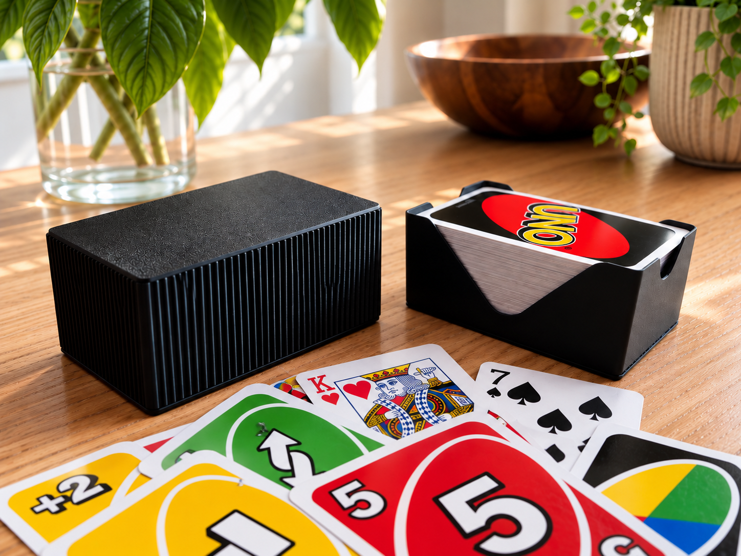 Playing Card Deck Box With Lid and Playing Tray - 1