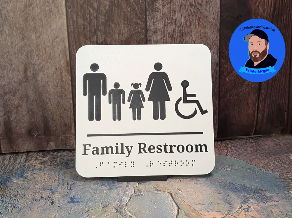 Family Restroom / Bathroom / Toilet Sign Braille by ...