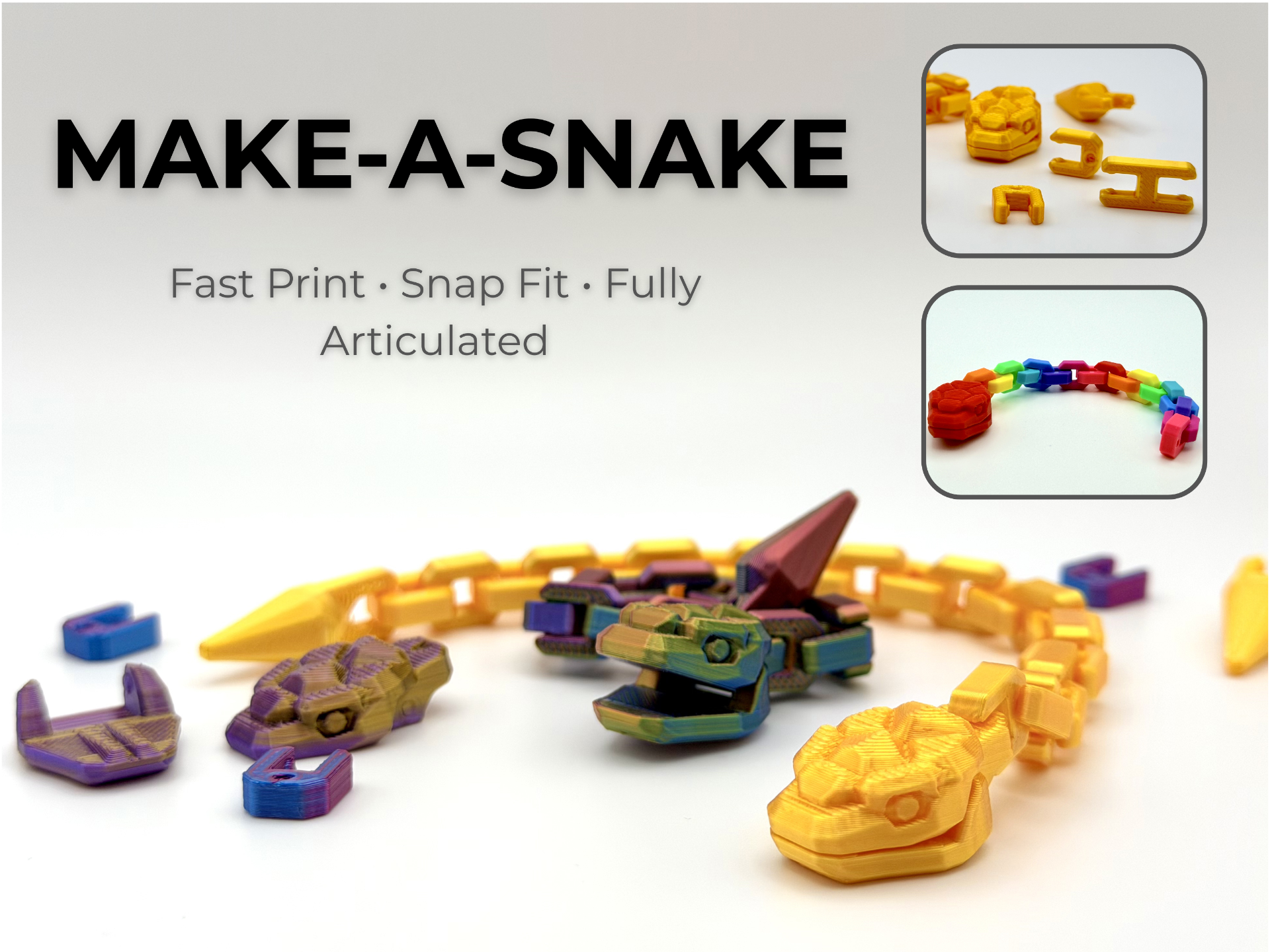 Make-a-Snake! - Fast Print Modular Snake Build Kit
