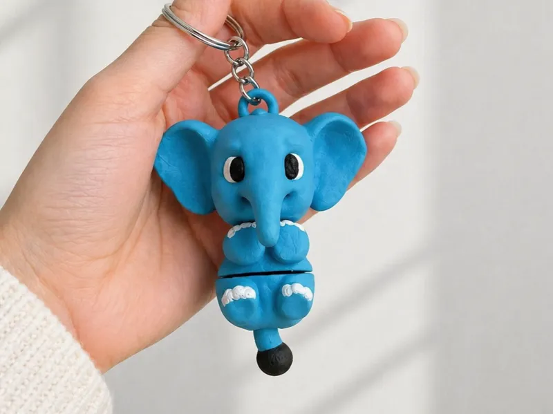 Flexi Elephant Keychain - No Supports