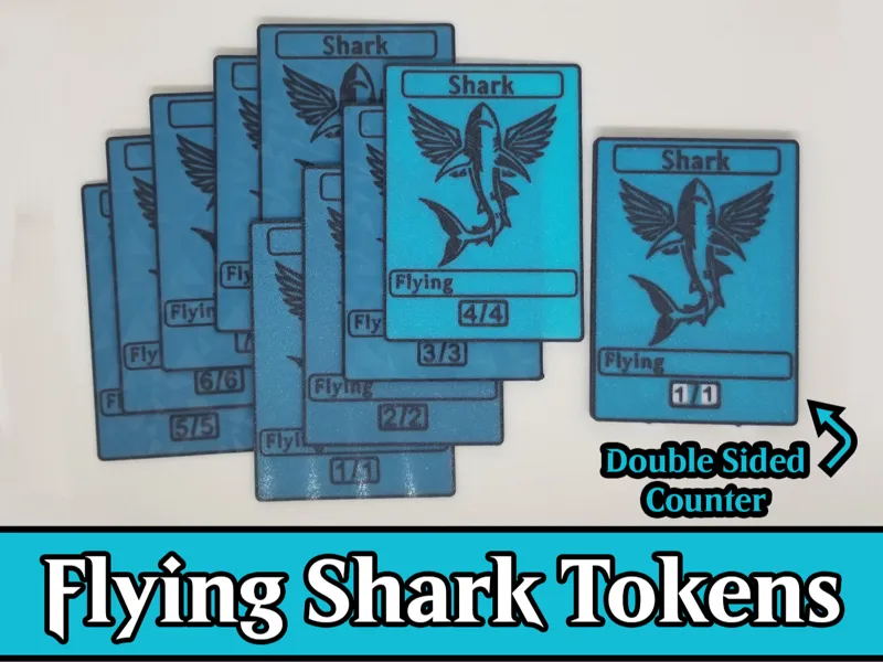 MTG Shark Tokens & Counter for Shark Typhoon