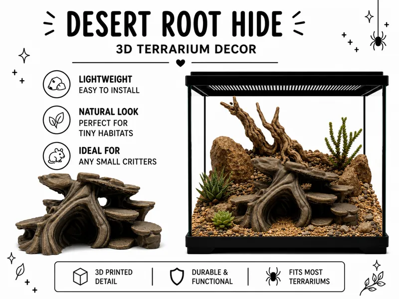 Desert Root Hide Cave | Critter Enclosure Decor