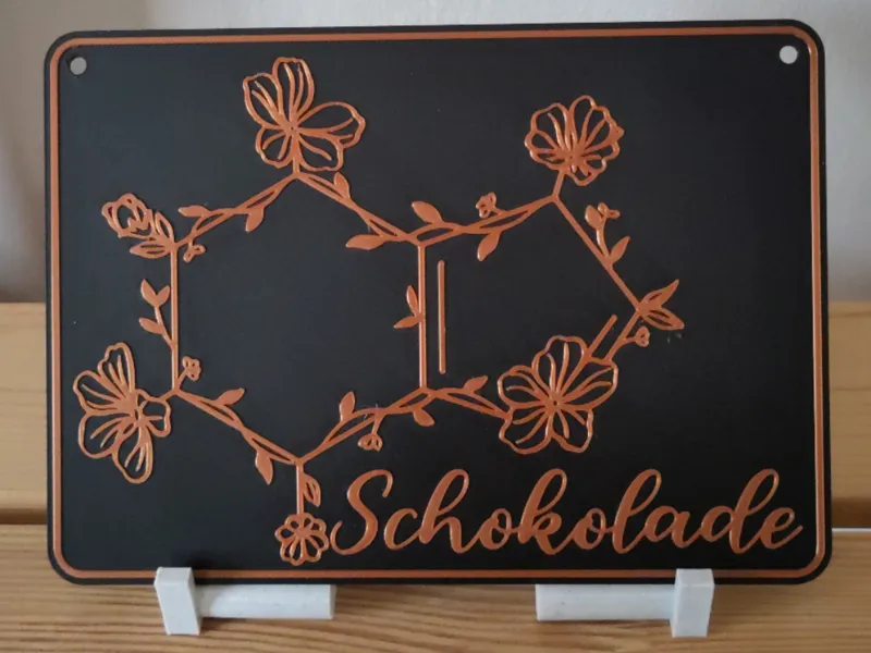 Wanddekoration 'Molekül Schokolade' Schild