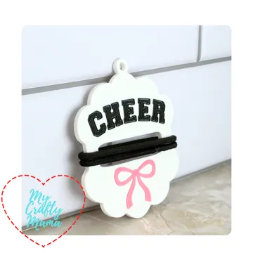 Accesorio para sujetar ligas de cabello: Cheer Scalloped hair tie keychain — vista de referencia 3