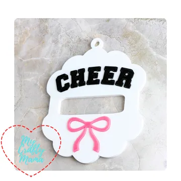 Accesorio para sujetar ligas de cabello: Cheer Scalloped hair tie keychain — vista de referencia 4