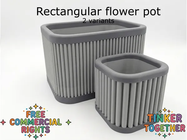 Pot de fleurs rectangulaire — 2 tailles