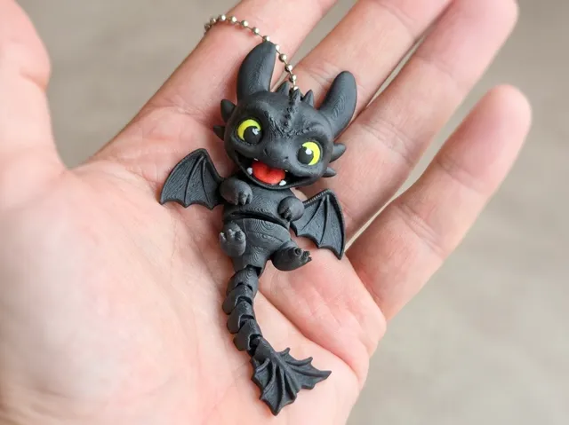 Articulated Toothless Dragon Keychain