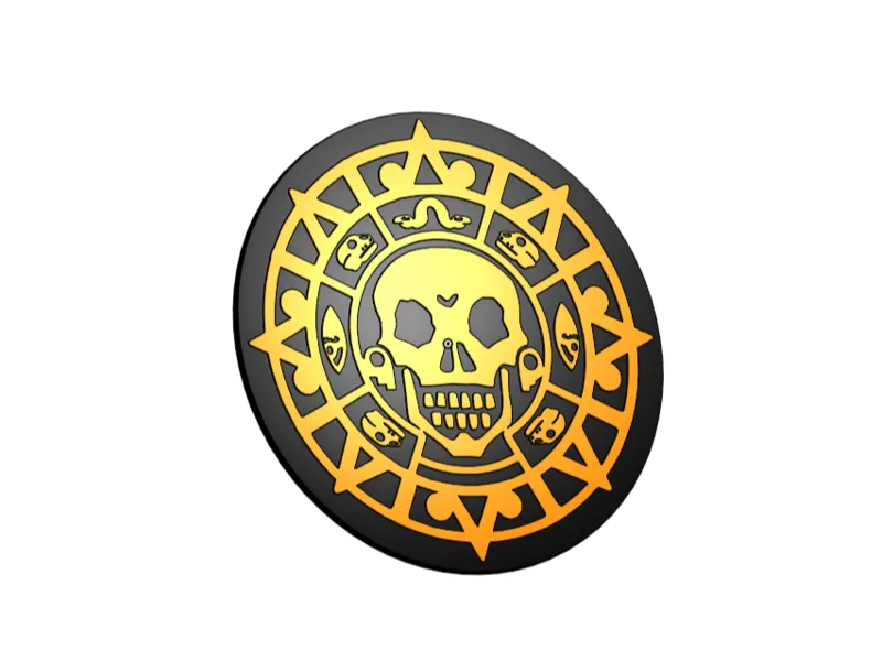 Aztec gold coin Flag coaster - Pirates Series