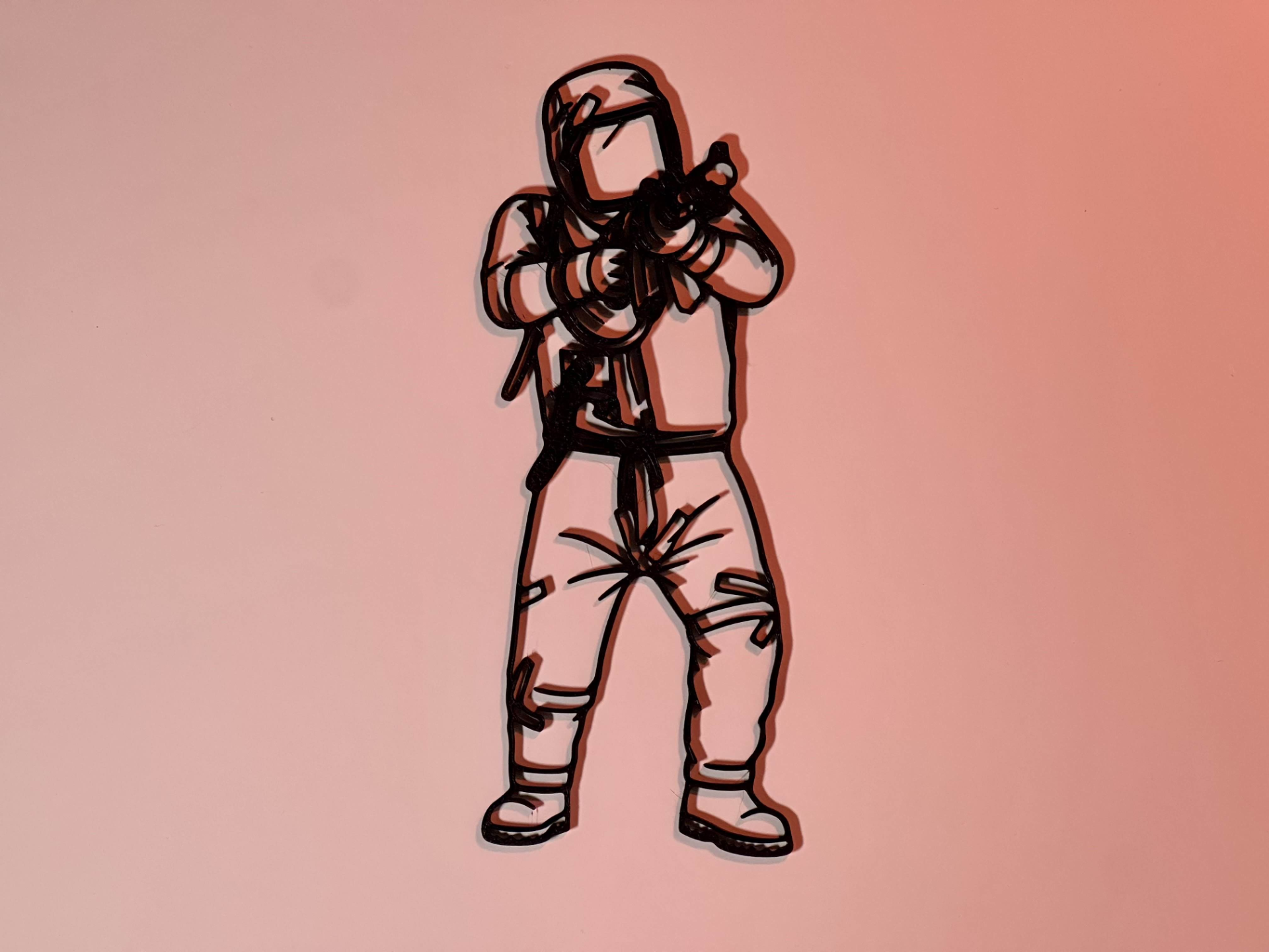 Art mural Line Art Hazmat Suit Rust