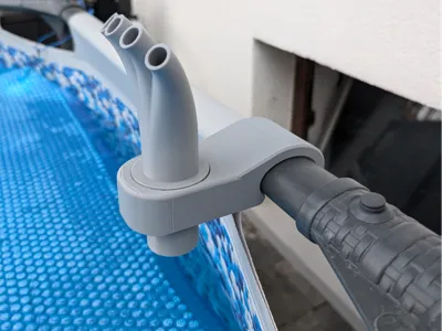 Steel frame pool sprinkler holder