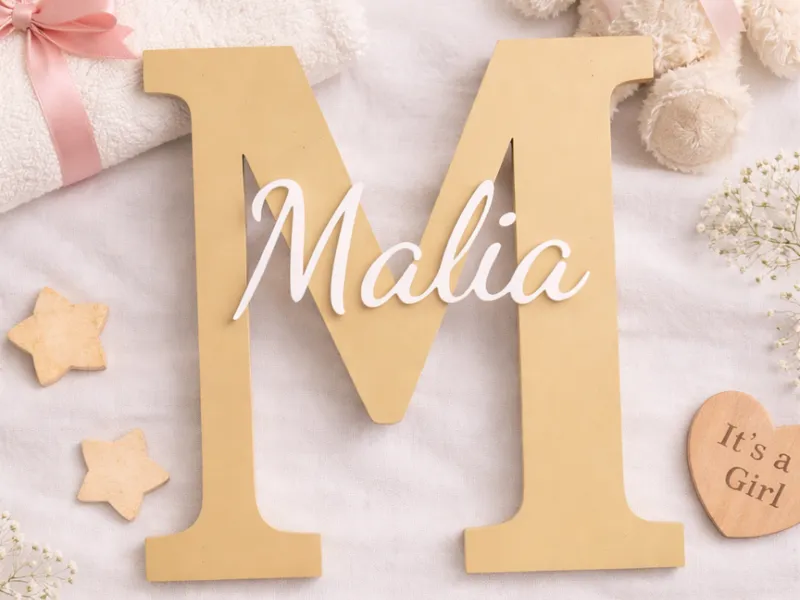 Malia_Namensschild für Taufe,Geburt od. Geburtst.