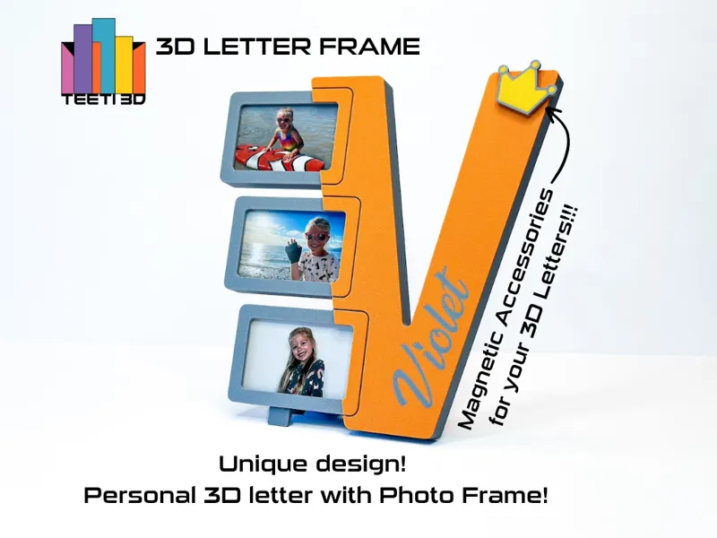 3D Letter Frame "V"