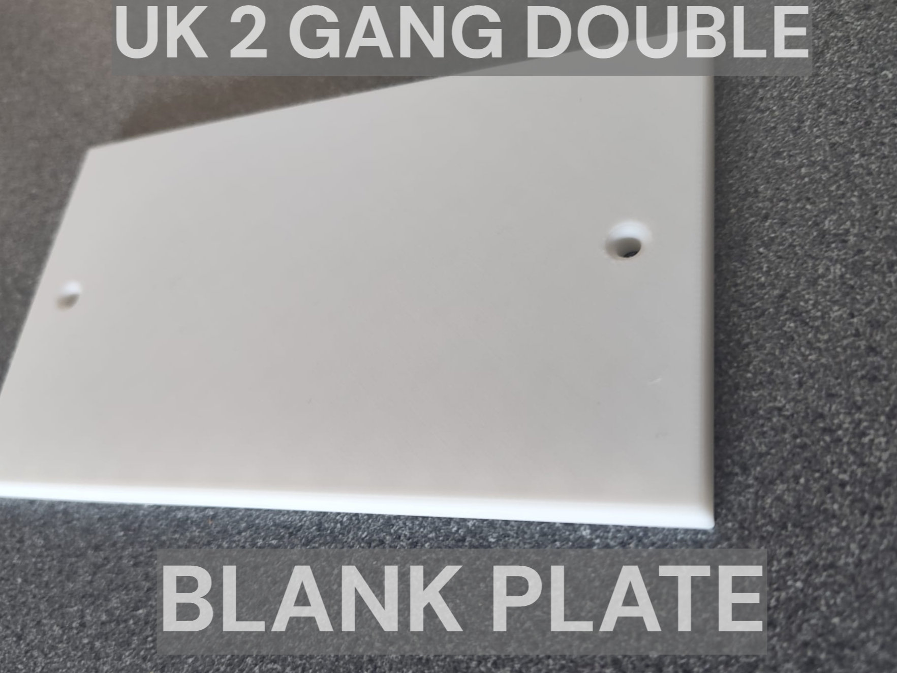 UK standard 2 gang double socket/outlet blank