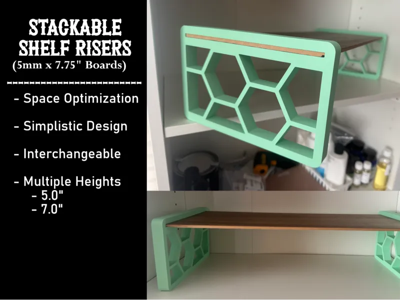 Stackable Risers for 5mm x 7.75 Inch Boards