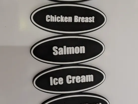 Oval Magnetic Label 10x2mm magnets