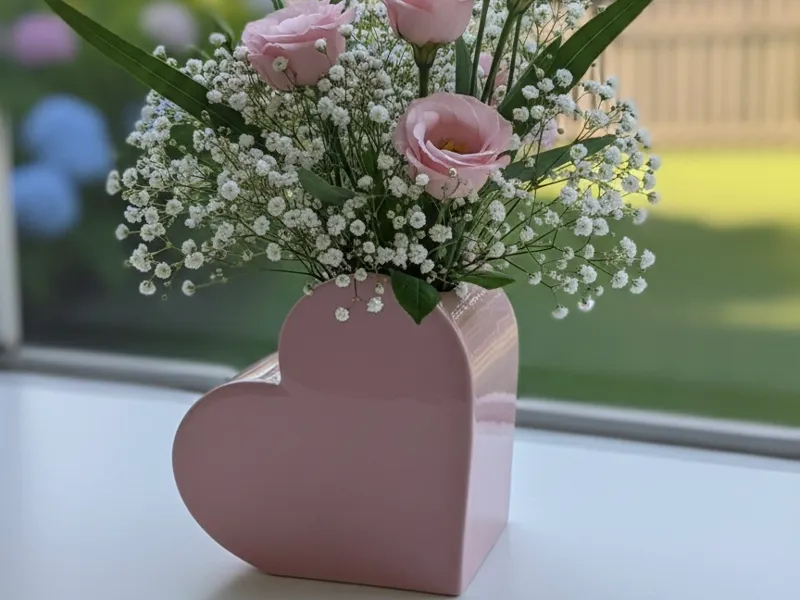 Heart-Shaped Flower / Brush Holder