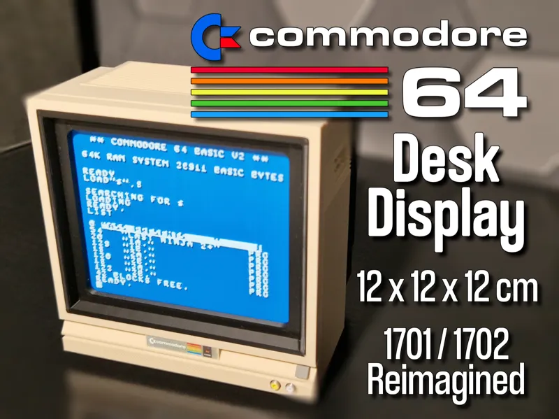 Commodore C64 Desk Display - 1701/1702 Reimagined