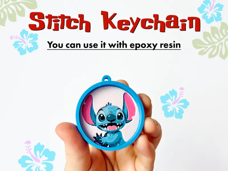 Stitch Keychain (you can use it with epoxy resin)